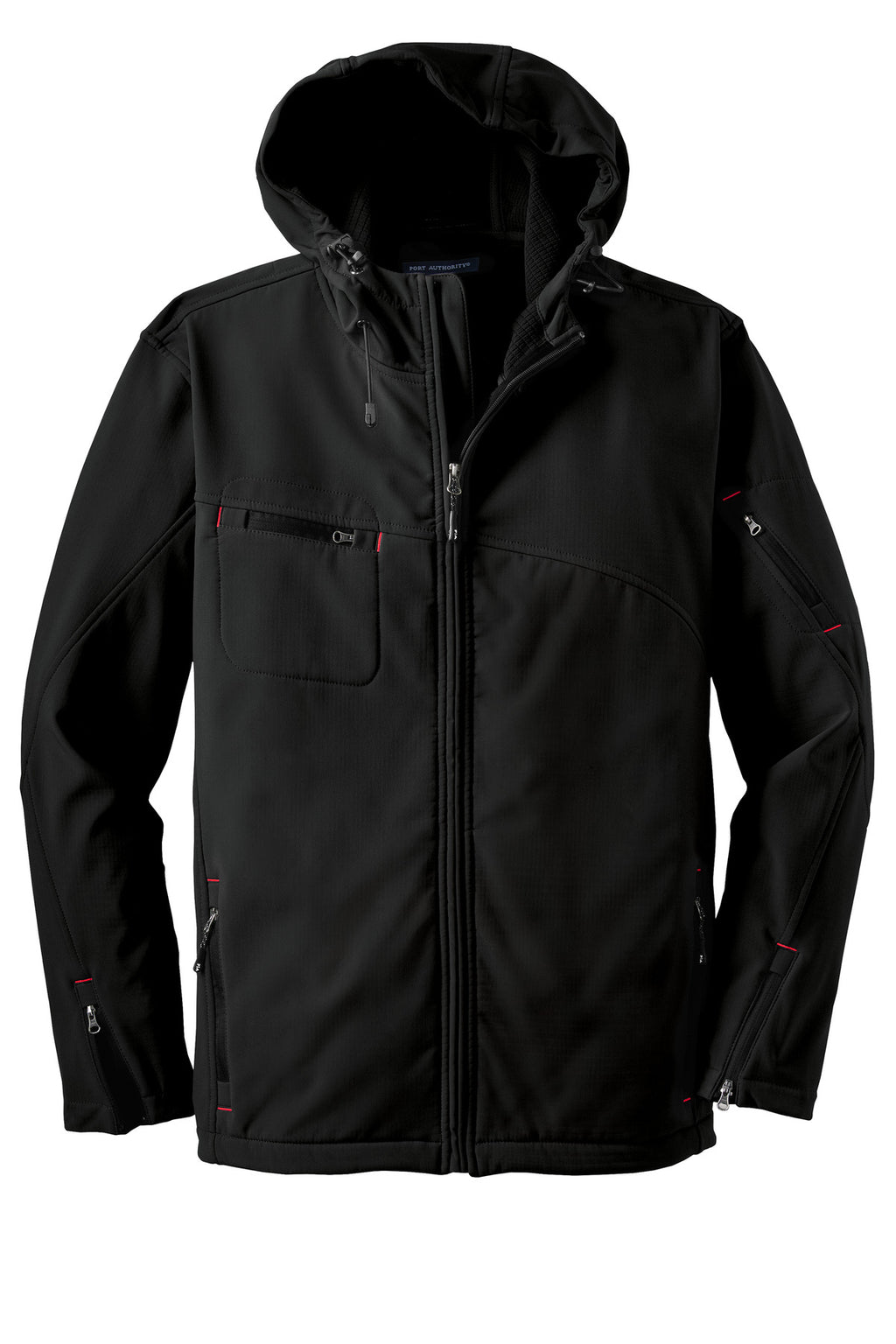 Port Authority J706 Port Authority Textured Hooded Soft Shell Jacket