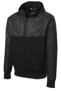 Sport-Tek JST50 Tek Embossed Hybrid Full-Zip Hooded Jacket