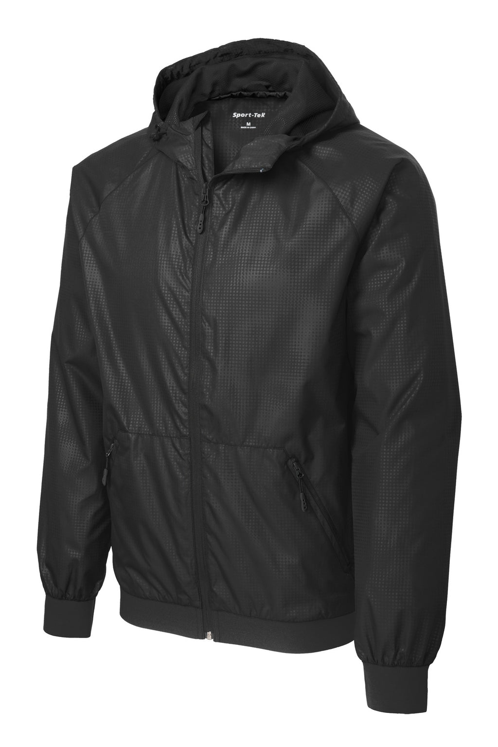 Sport-Tek JST53 Tek Embossed Hooded Wind Jacket