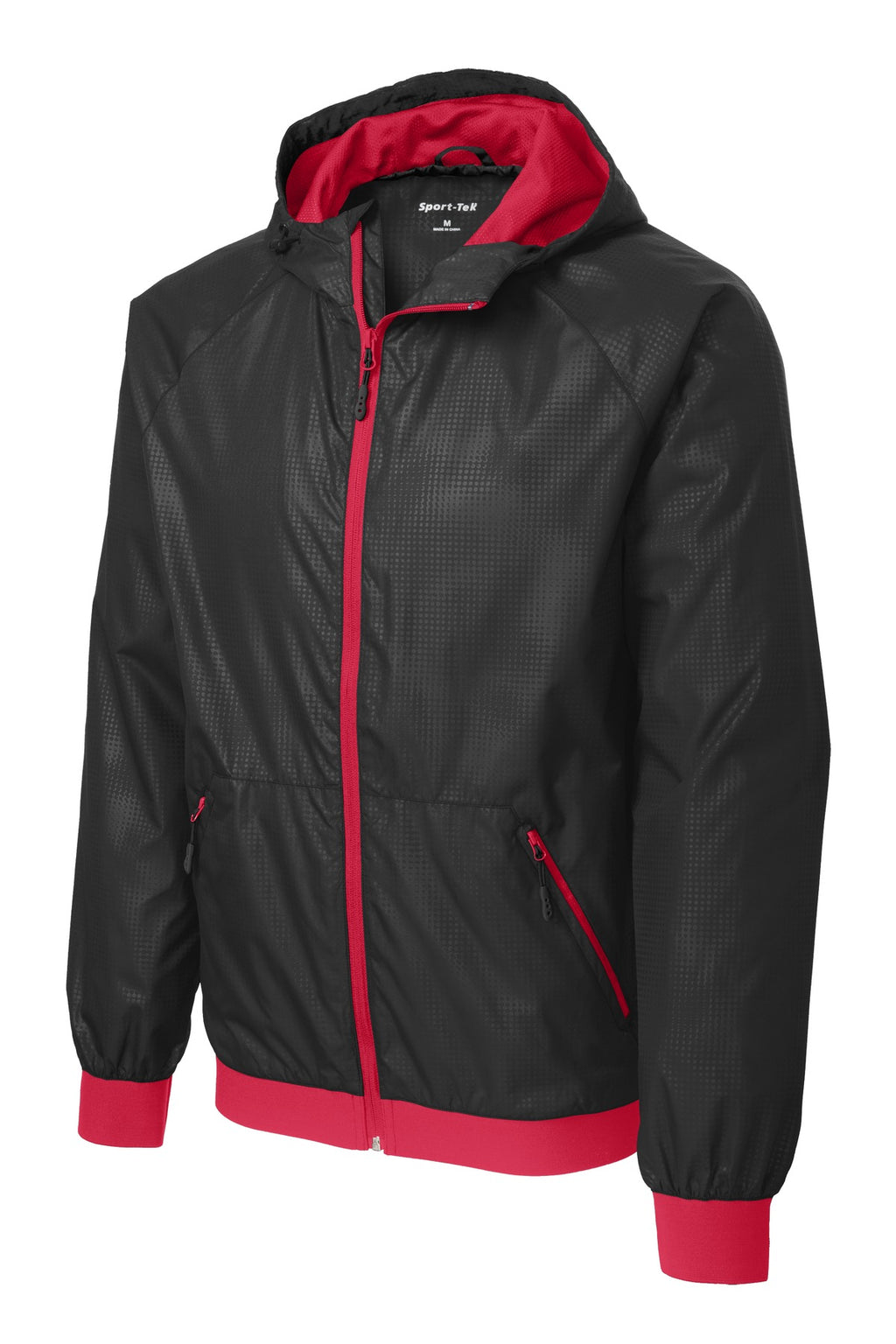 Sport-Tek JST53 Tek Embossed Hooded Wind Jacket