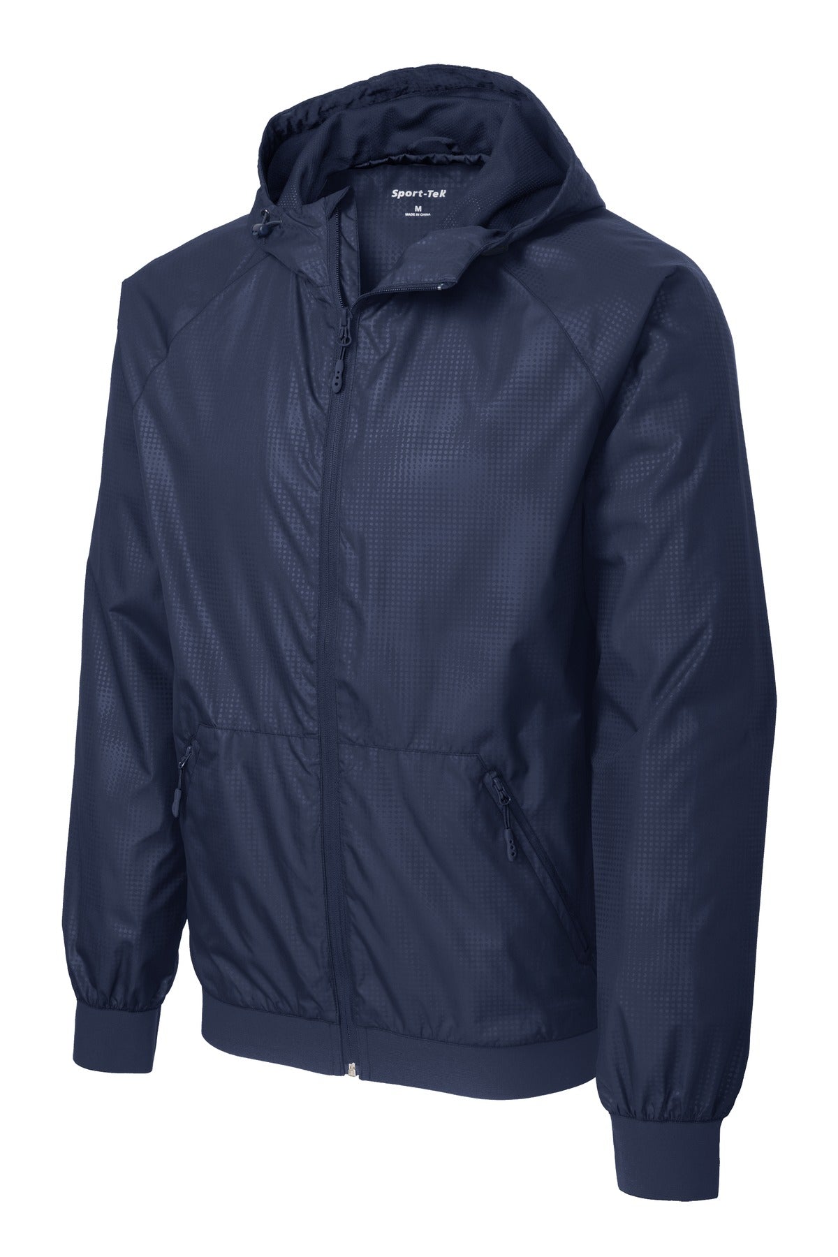 Sport-Tek JST53 Tek Embossed Hooded Wind Jacket