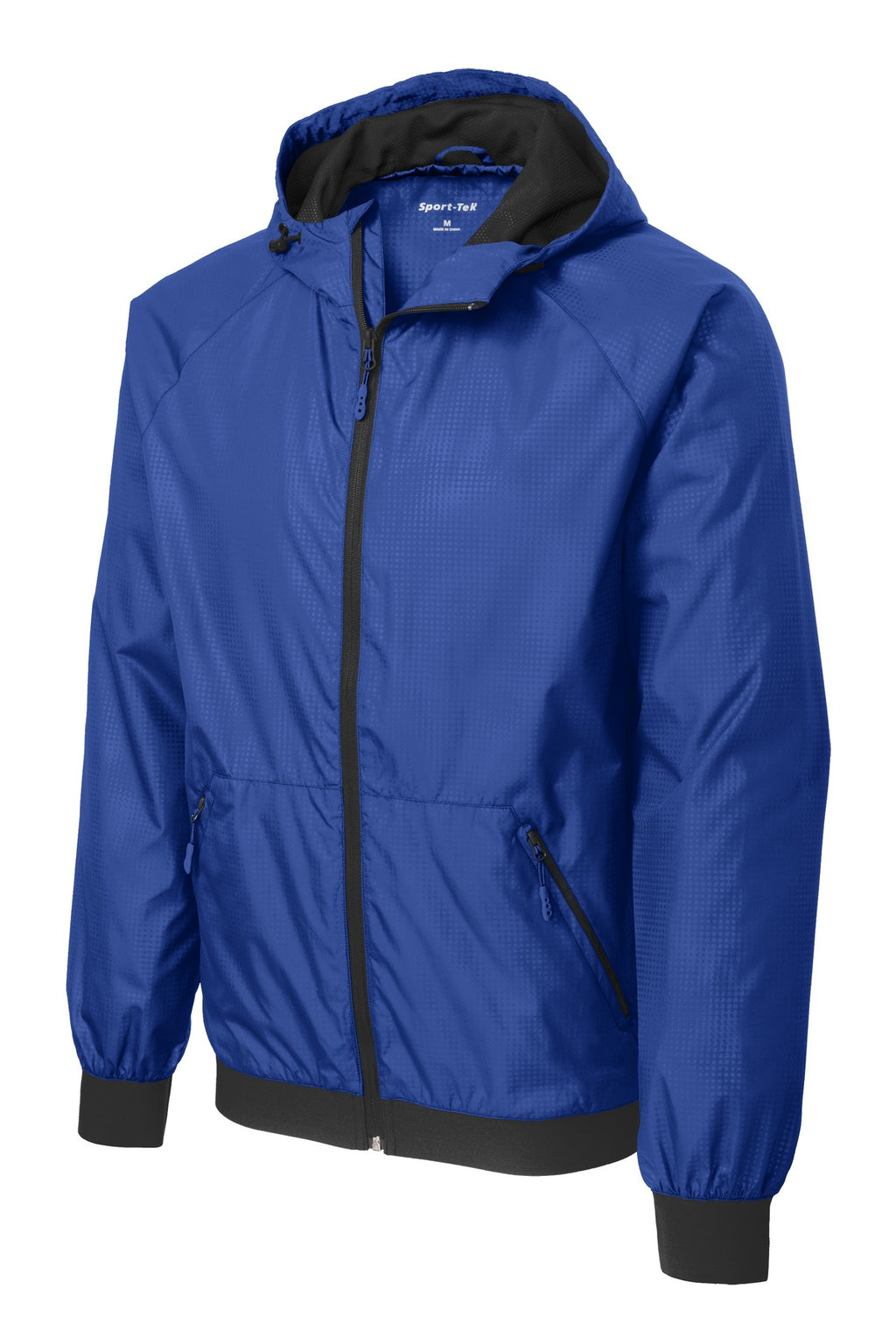 Sport-Tek JST53 Tek Embossed Hooded Wind Jacket