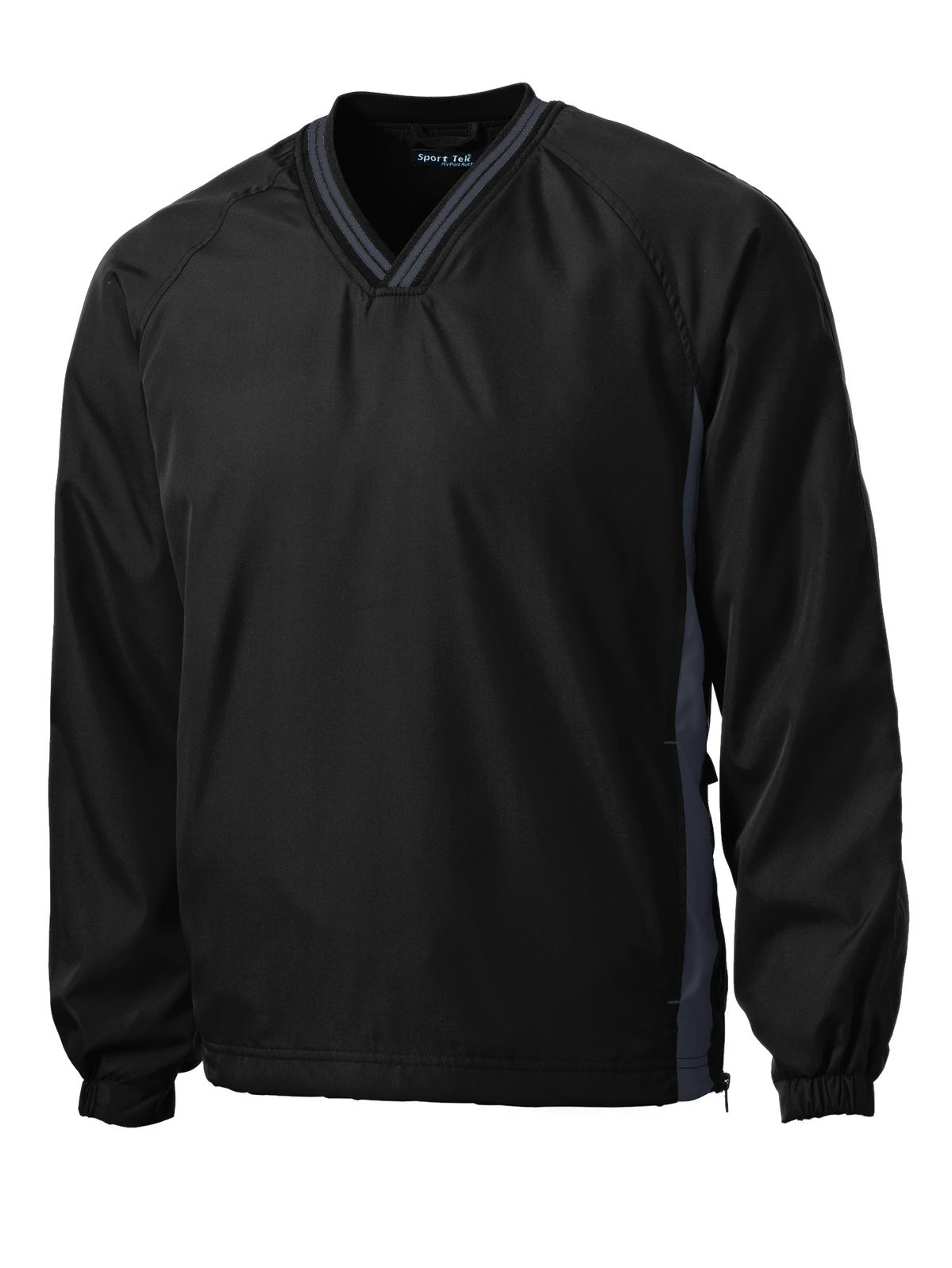 Sport-Tek JST62 Tek Tipped V-Neck Raglan Wind Shirt