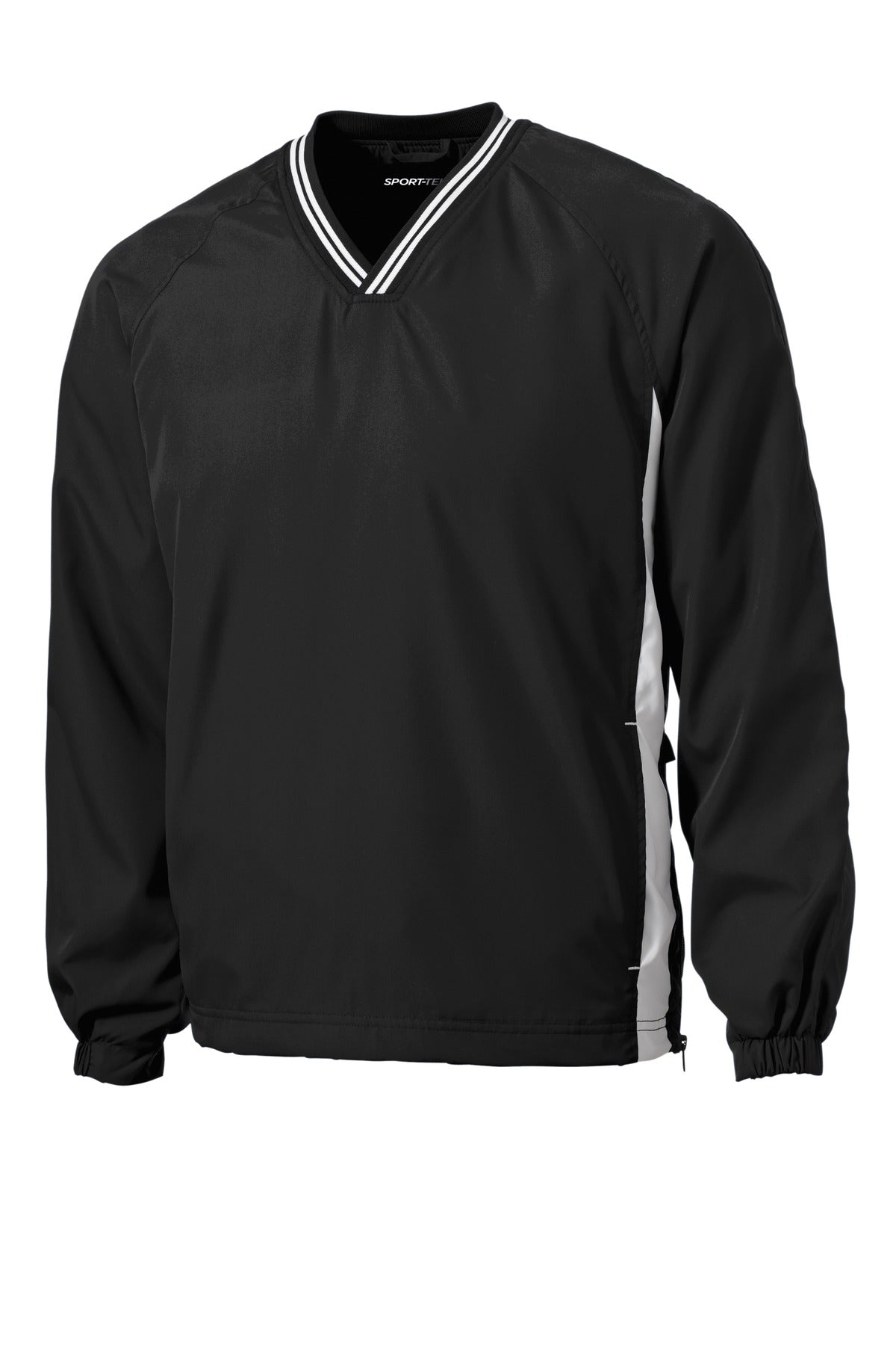 Sport-Tek JST62 Tek Tipped V-Neck Raglan Wind Shirt