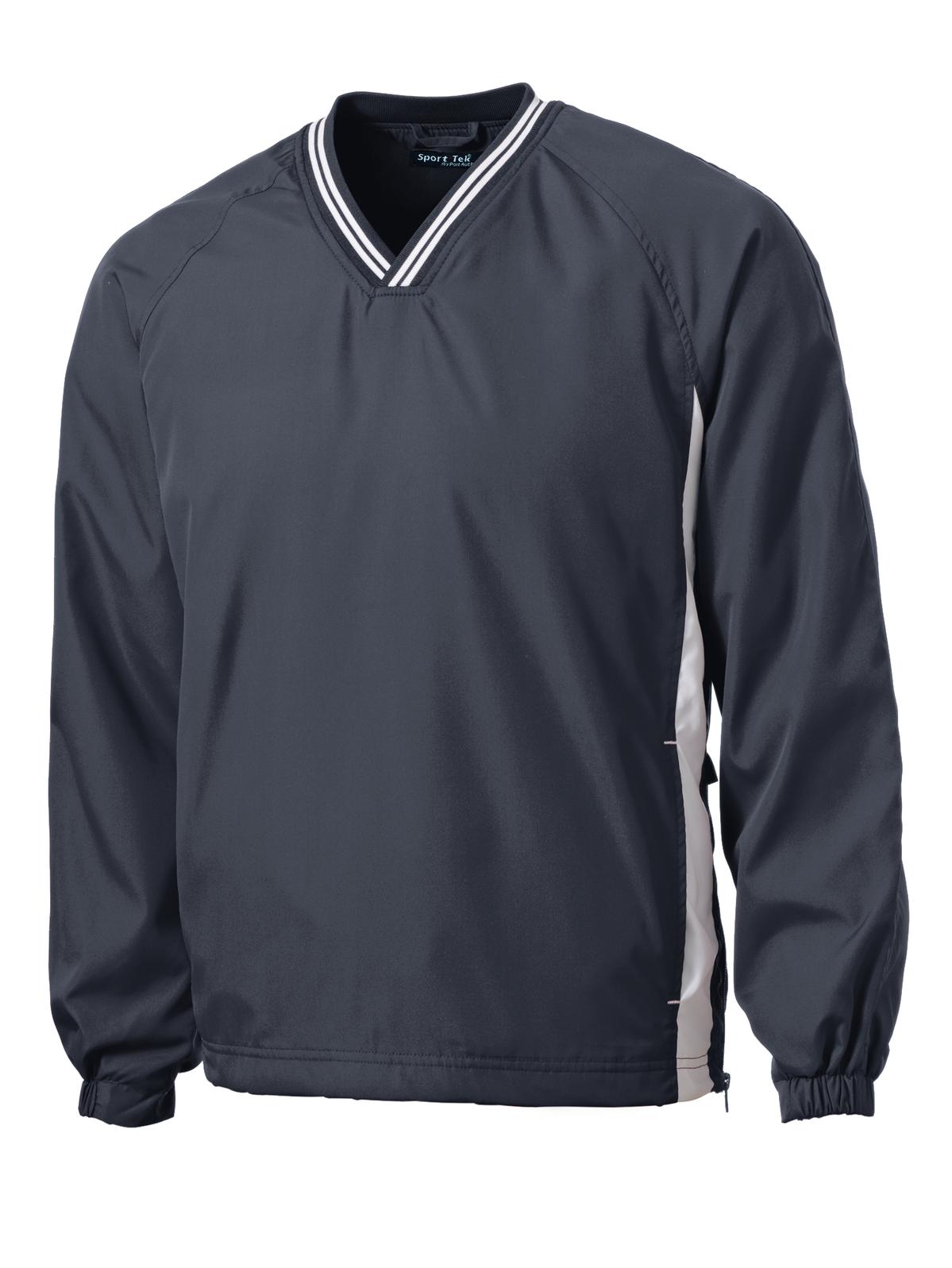 Sport-Tek JST62 Tek Tipped V-Neck Raglan Wind Shirt