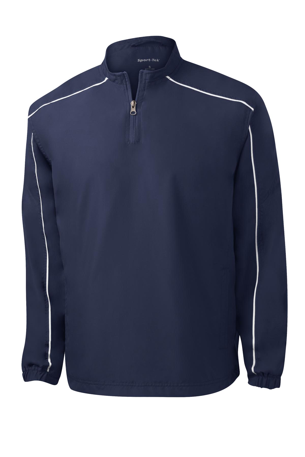 Sport-Tek JST64 Tek Piped Colorblock 1/4-Zip Wind Shirt