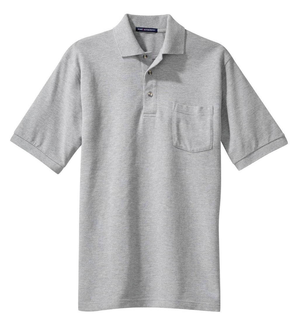 Port Authority K420P Port Authority Heavyweight Cotton Pique Polo with Pocket