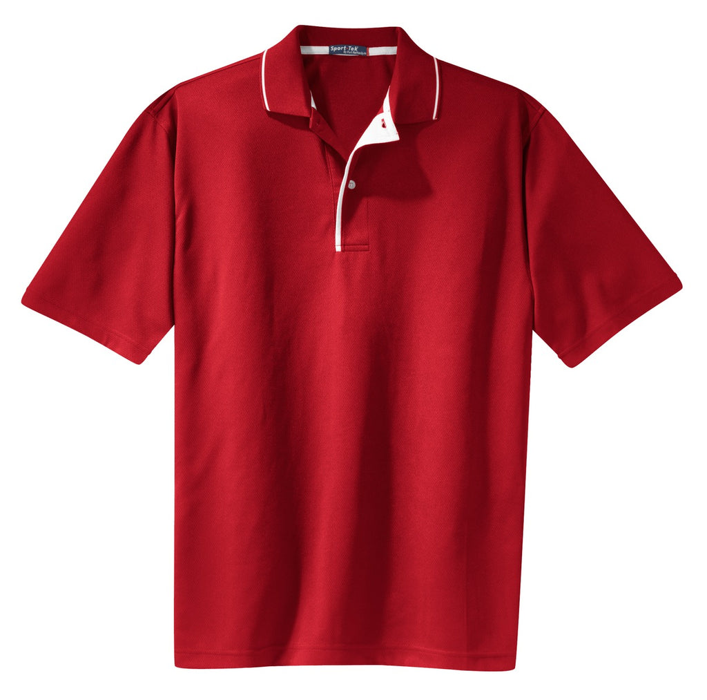 Sport-Tek K467 Tek Dri-Mesh Polo with Tipped Collar and Piping