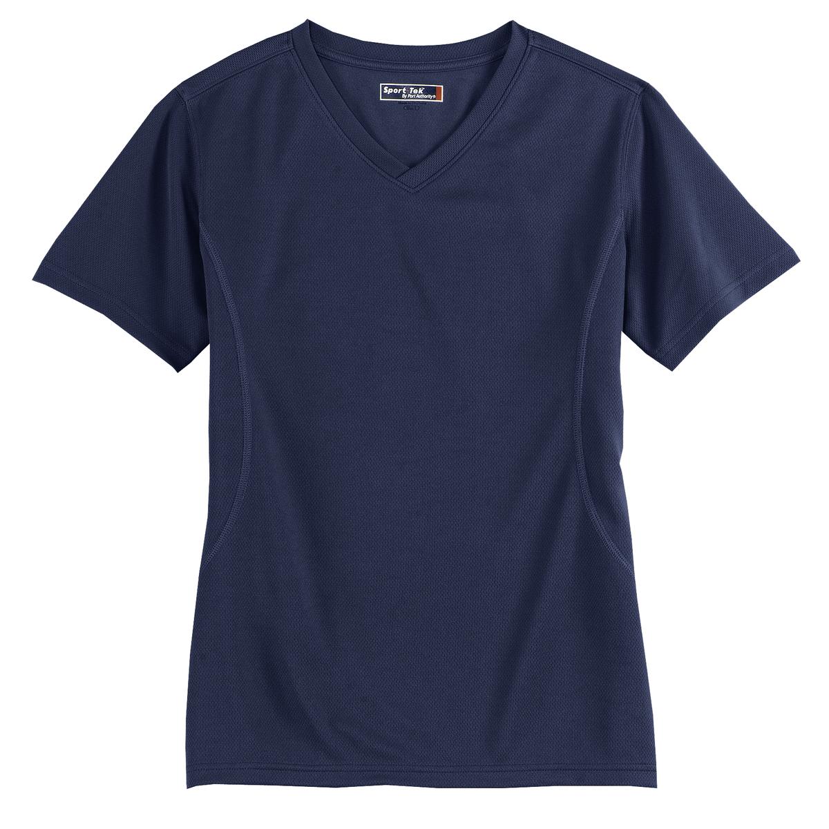 Sport-Tek L468V Tek Dri-Mesh Ladies V-Neck T-Shirt