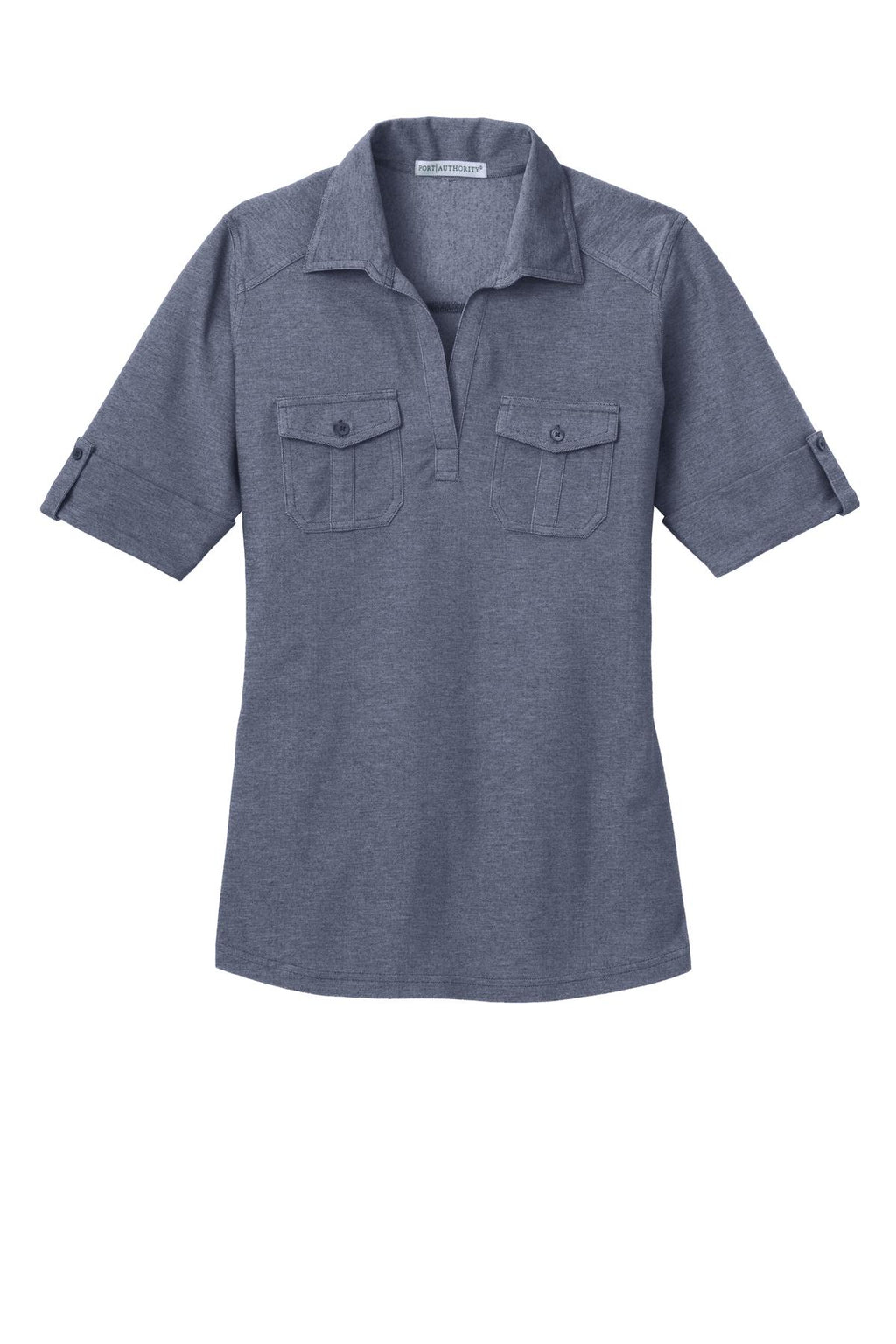 Port Authority L557 DISCONTINUED Port Authority Ladies Oxford Pique Double Pocket Polo