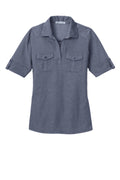Port Authority L557 DISCONTINUED Port Authority Ladies Oxford Pique Double Pocket Polo