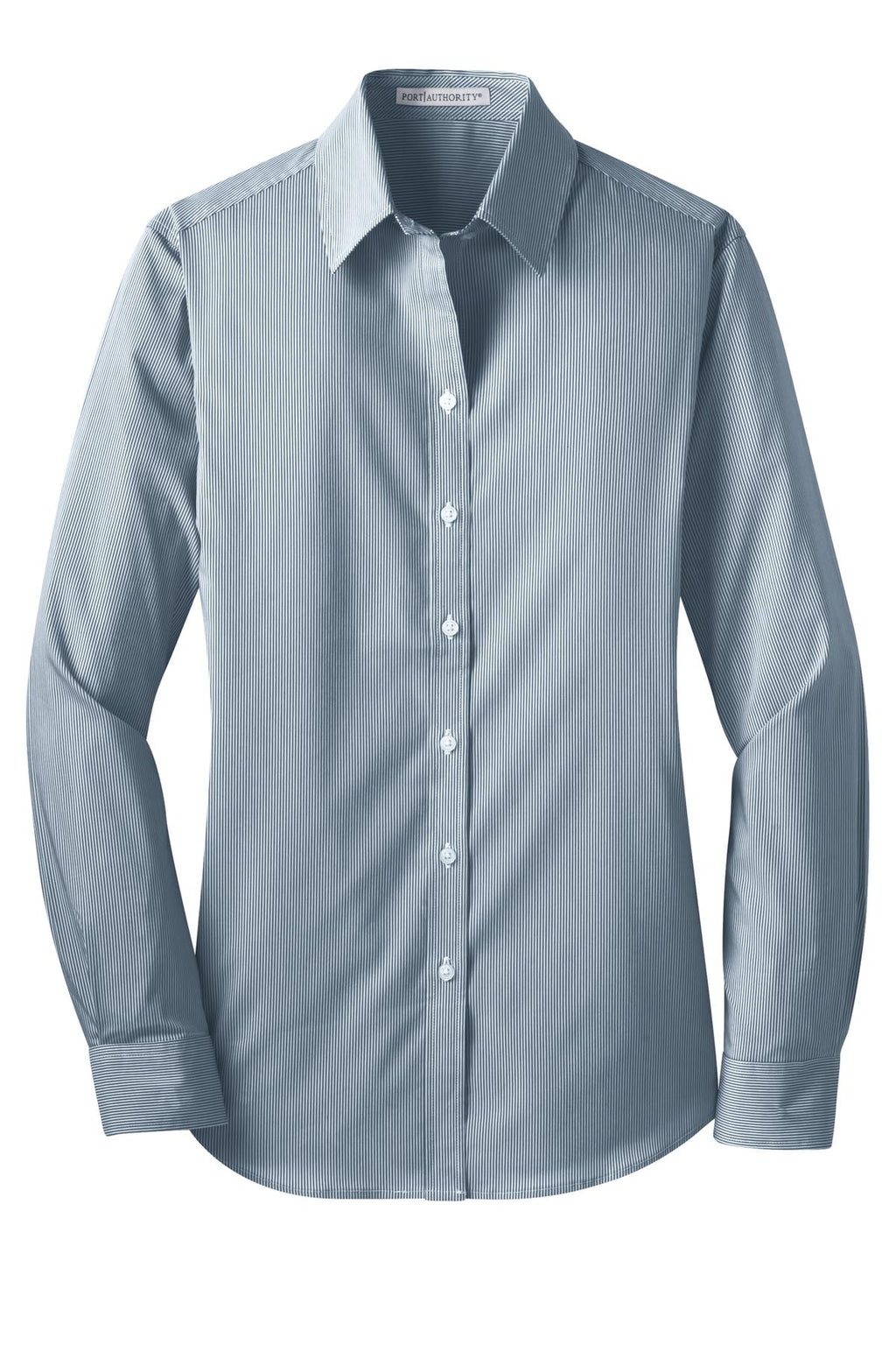 Port Authority L647 DISCONTINUED Port Authority Ladies Fine Stripe Stretch Poplin Shirt