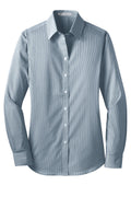 Port Authority L647 DISCONTINUED Port Authority Ladies Fine Stripe Stretch Poplin Shirt
