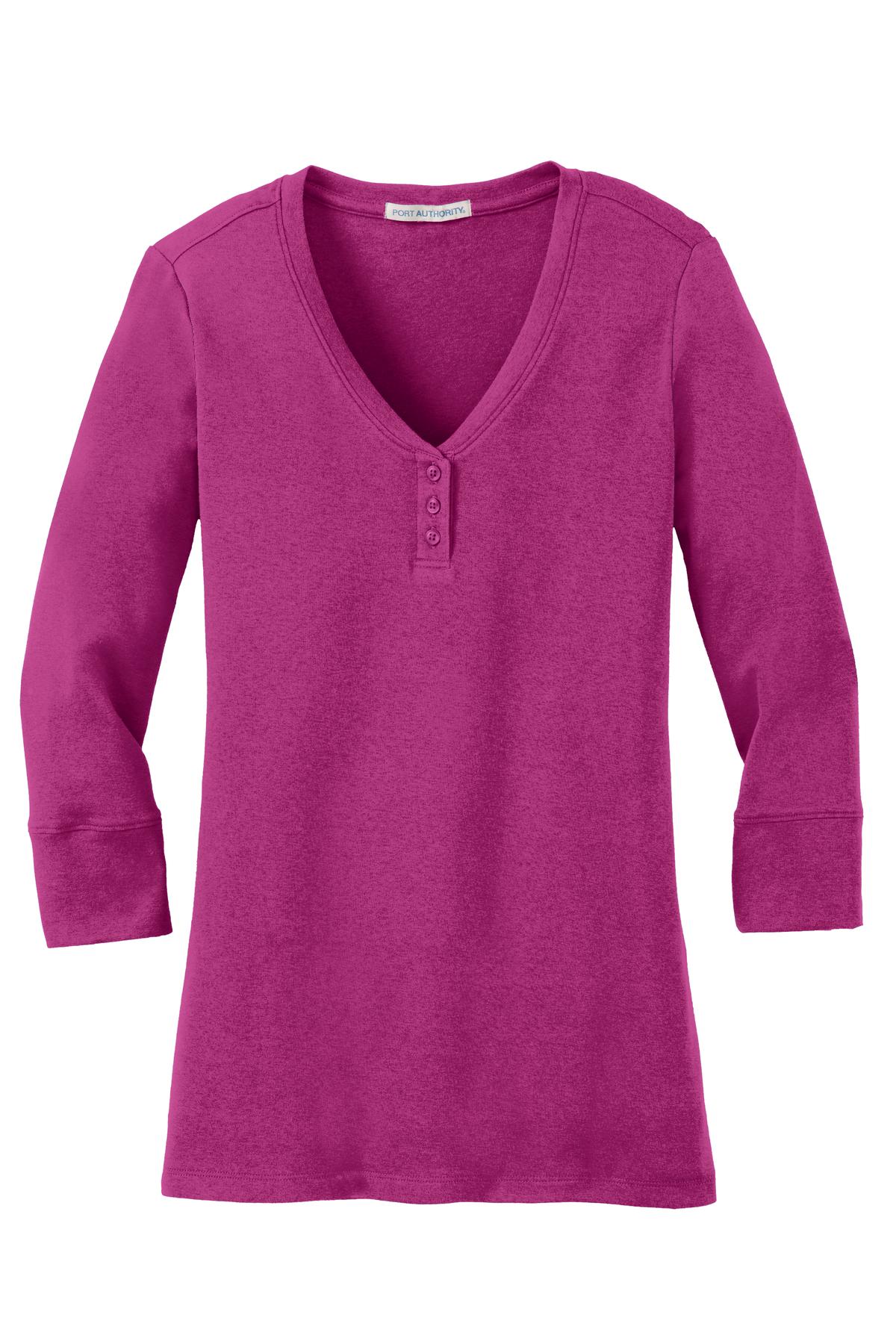 Port Authority LM1007 Sleeve Scoop Henley