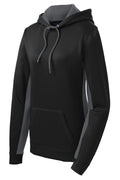 Sport-Tek LST235 Tek Women's Sport-Wick Fleece Colorblock Hooded Pullover