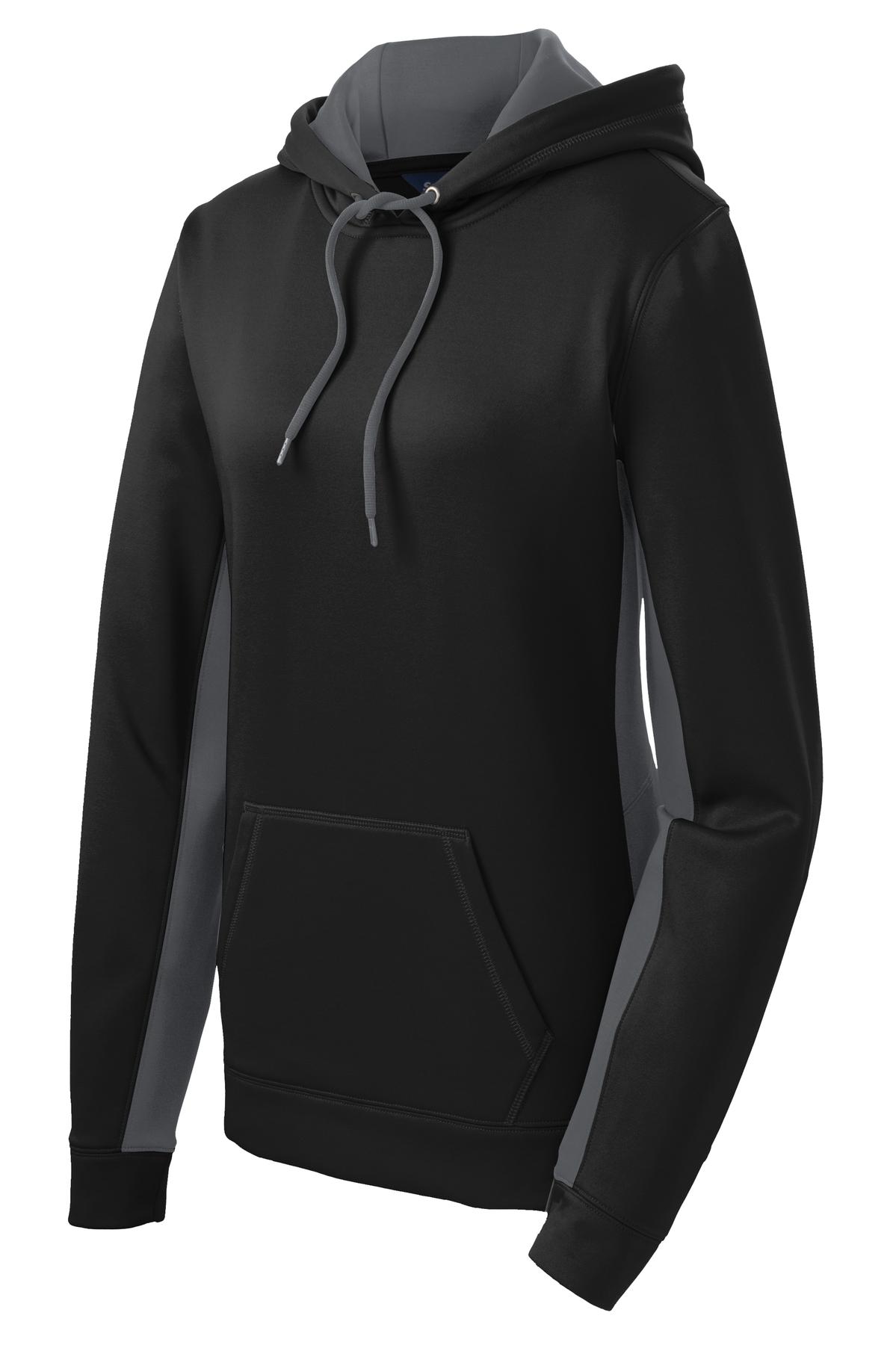 Sport-Tek LST235 Tek Women's Sport-Wick Fleece Colorblock Hooded Pullover