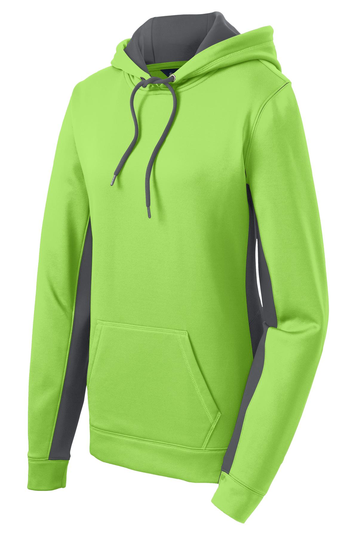Sport-Tek LST235 Tek Women's Sport-Wick Fleece Colorblock Hooded Pullover