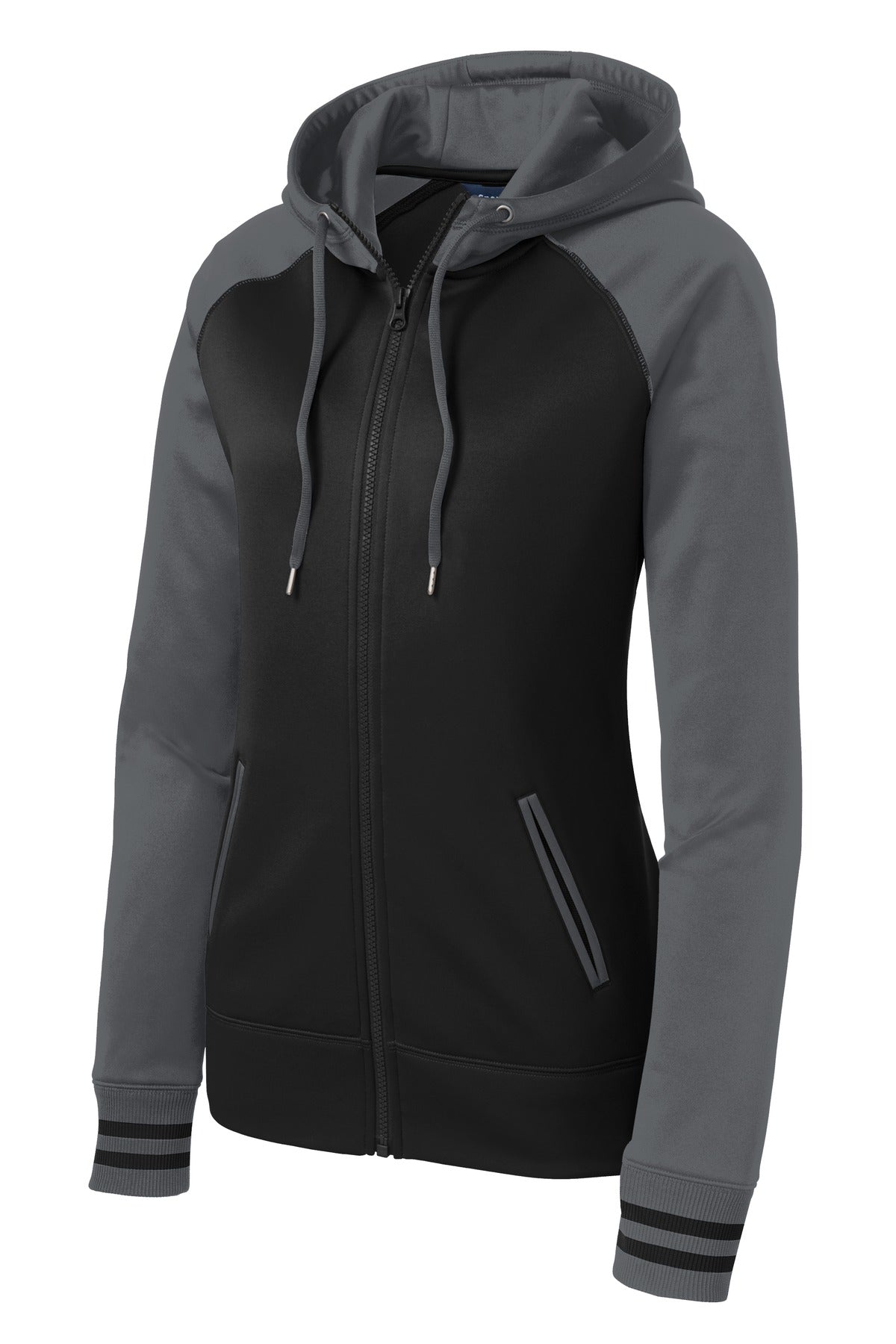 Sport-Tek LST236 Tek Women's Sport-Wick Varsity Fleece Full-Zip Hooded Jacket