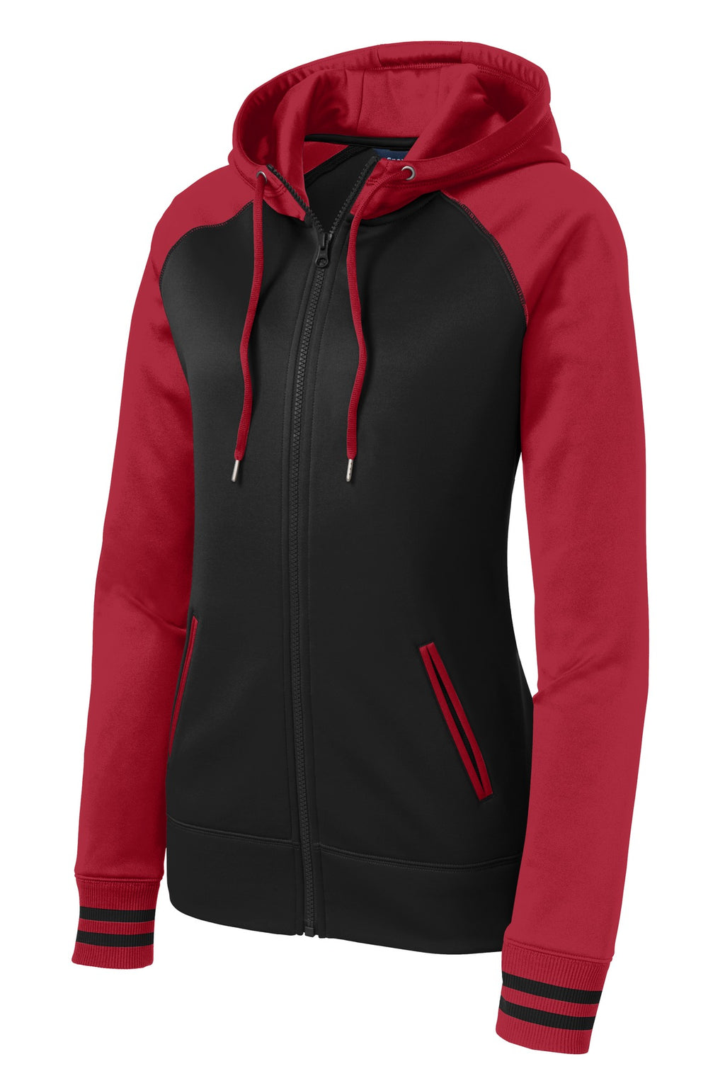 Sport-Tek LST236 Tek Women's Sport-Wick Varsity Fleece Full-Zip Hooded Jacket