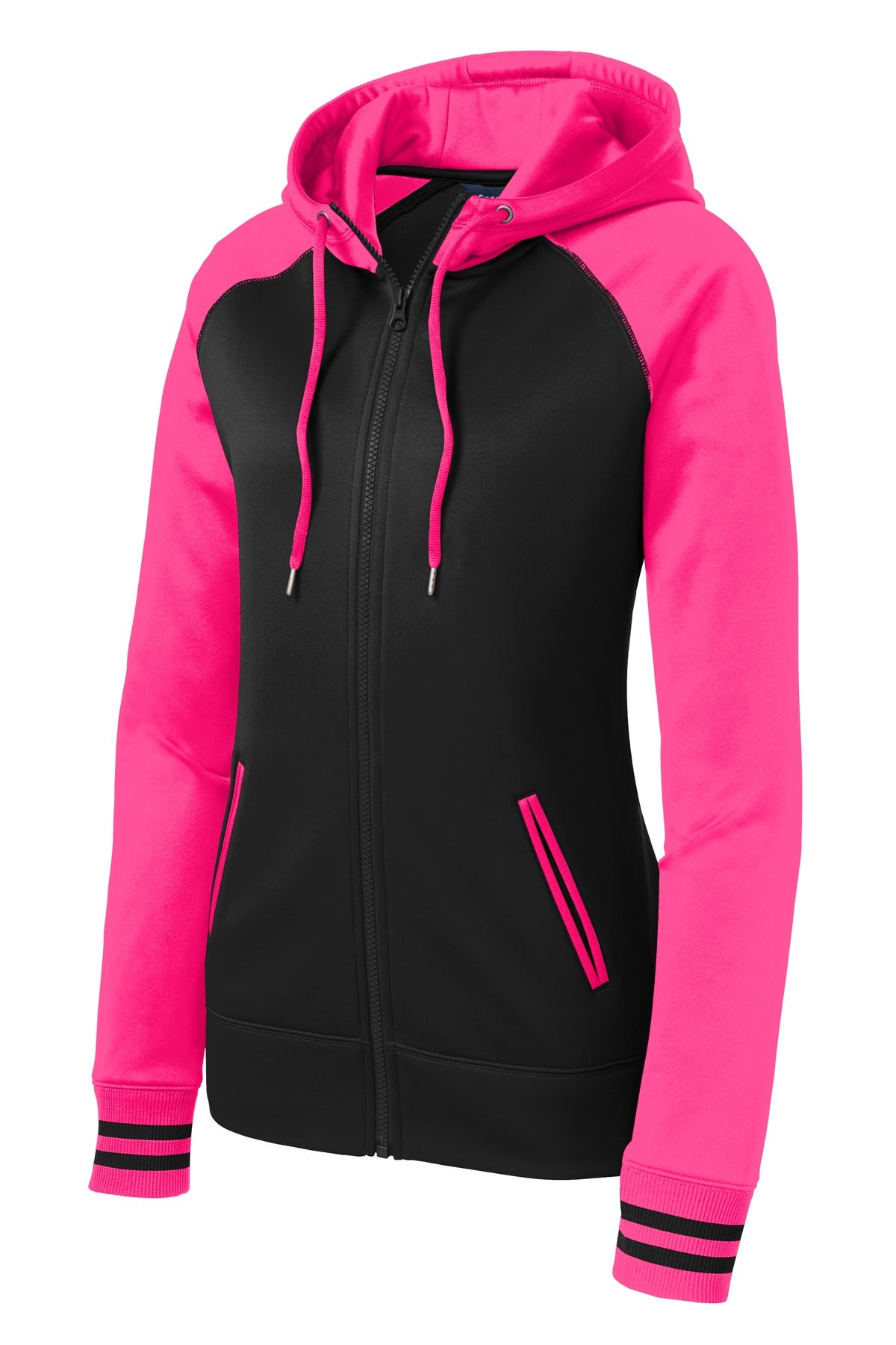 Sport-Tek LST236 Tek Women's Sport-Wick Varsity Fleece Full-Zip Hooded Jacket