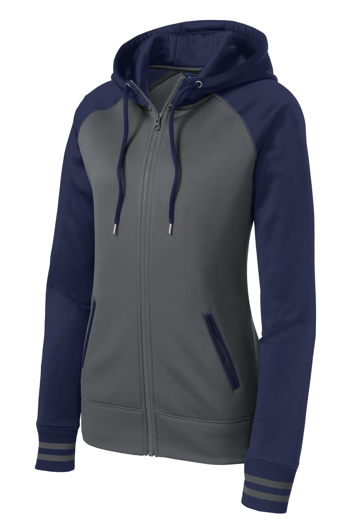 Sport-Tek LST236 Tek Women's Sport-Wick Varsity Fleece Full-Zip Hooded Jacket