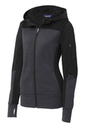 Sport-Tek LST245 Tek Women's Tech Fleece Colorblock Full-Zip Hooded Jacket