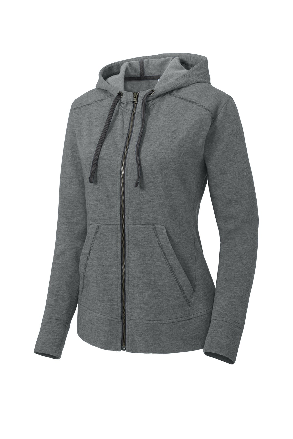 Sport-Tek LST293 Tek  Women's PosiCharge  Tri-Blend Wicking Fleece Full-Zip Hooded Jacket