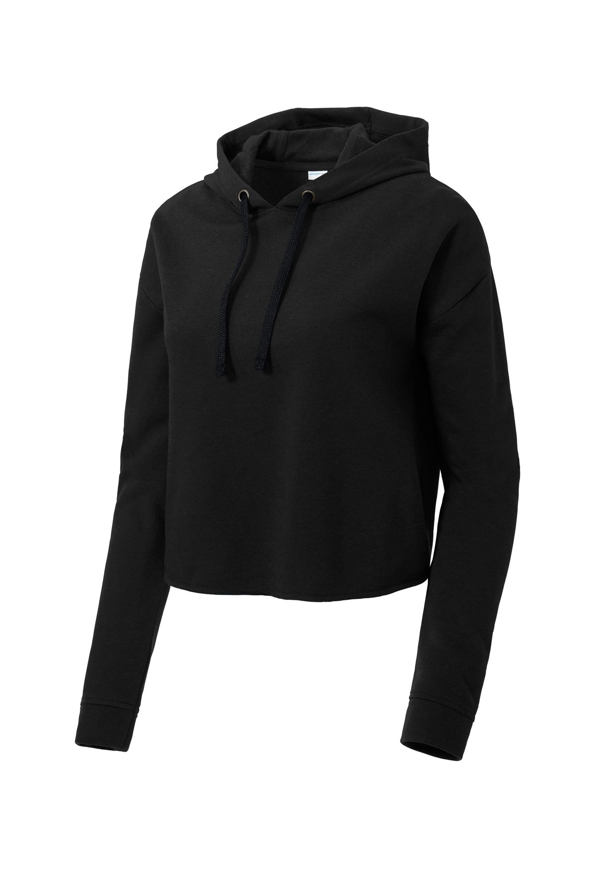 Sport-Tek LST298 Tek  Women's PosiCharge  Tri-Blend Wicking Fleece Crop Hooded Pullover
