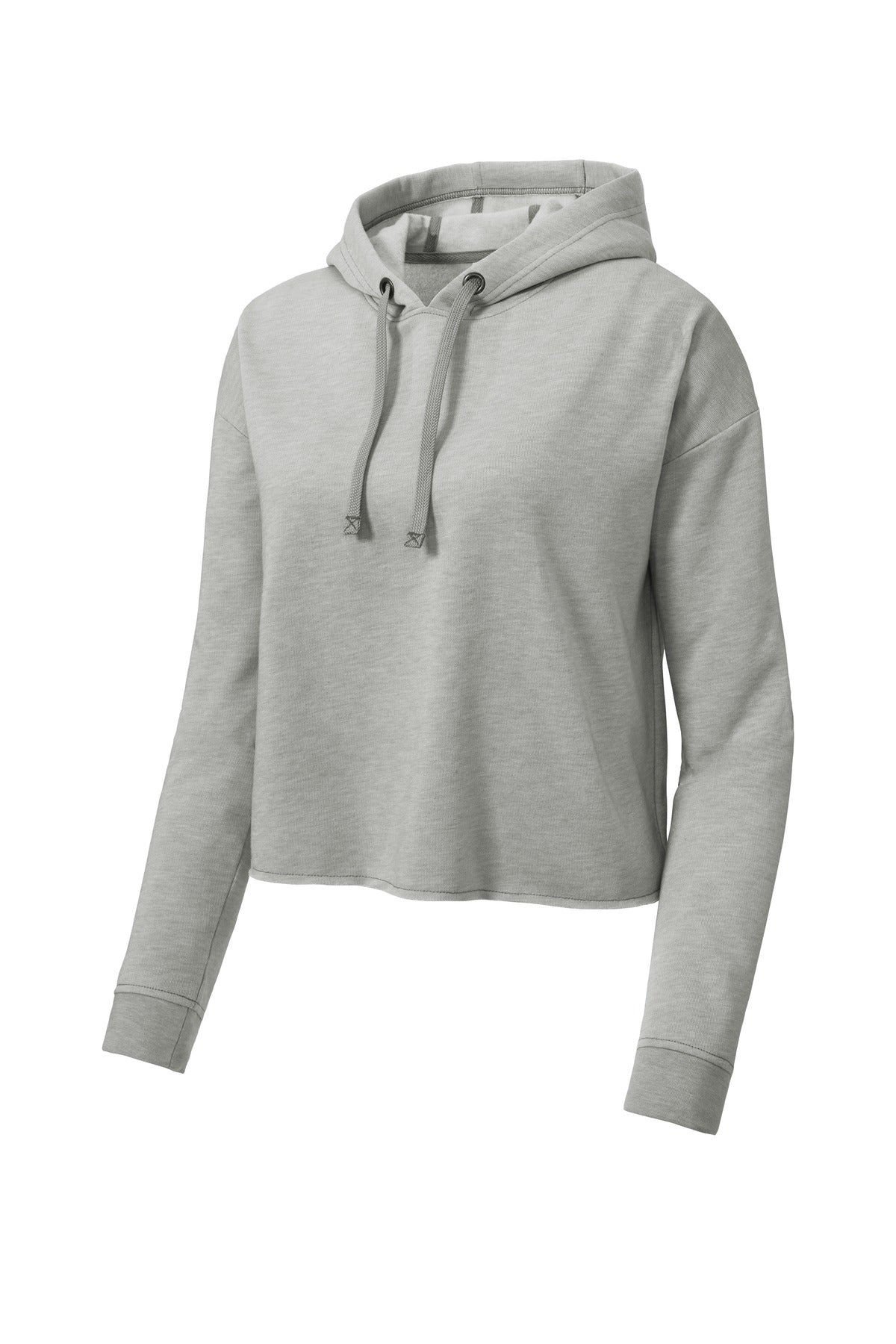 Sport-Tek LST298 Tek  Women's PosiCharge  Tri-Blend Wicking Fleece Crop Hooded Pullover