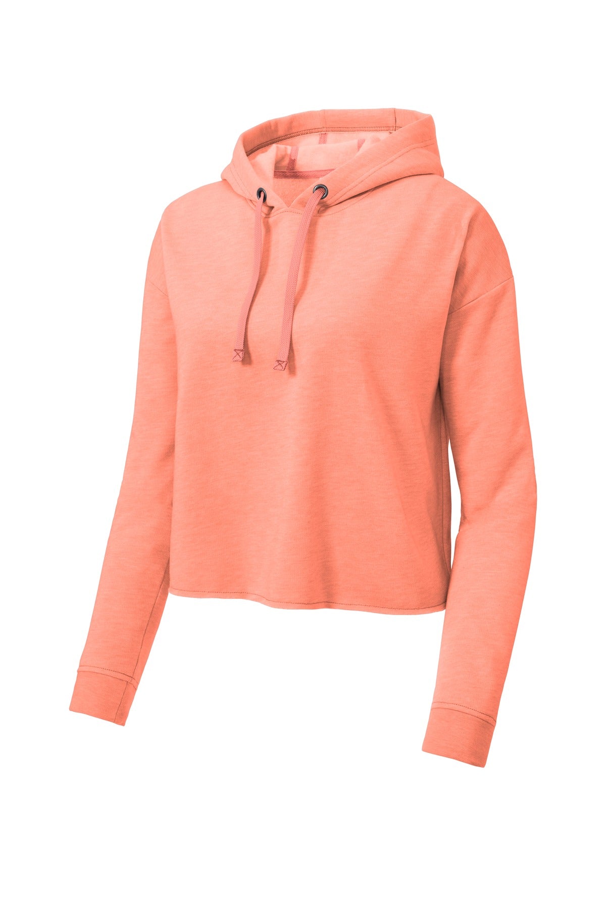 Sport-Tek LST298 Tek  Women's PosiCharge  Tri-Blend Wicking Fleece Crop Hooded Pullover