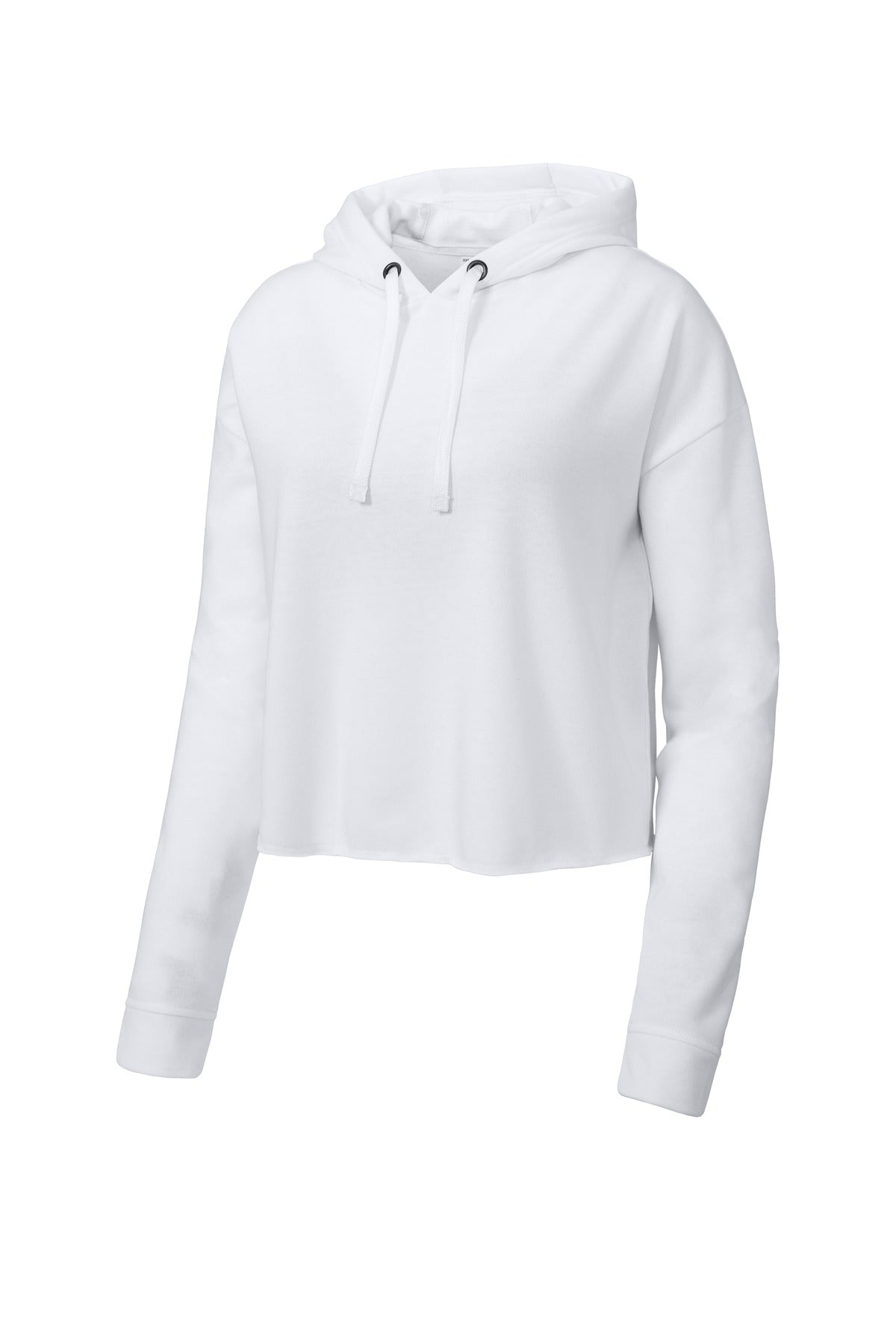 Sport-Tek LST298 Tek  Women's PosiCharge  Tri-Blend Wicking Fleece Crop Hooded Pullover