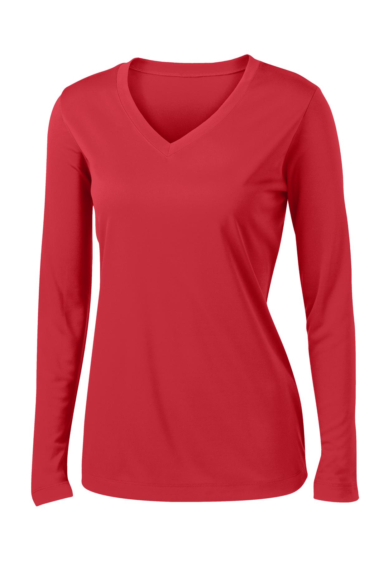 Sport-Tek LST353LS Tek Women's Long Sleeve PosiCharge Competitor V-Neck Tee
