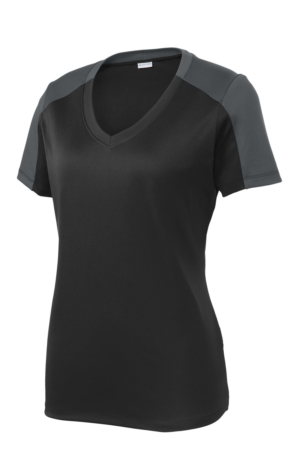 Sport-Tek LST354 Tek Ladies PosiCharge Competitor Sleeve-Blocked V-Neck Tee