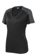 Sport-Tek LST354 Tek Ladies PosiCharge Competitor Sleeve-Blocked V-Neck Tee