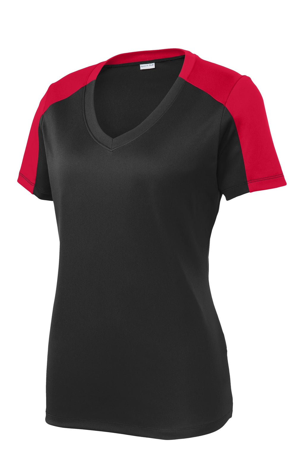 Sport-Tek LST354 Tek Ladies PosiCharge Competitor Sleeve-Blocked V-Neck Tee