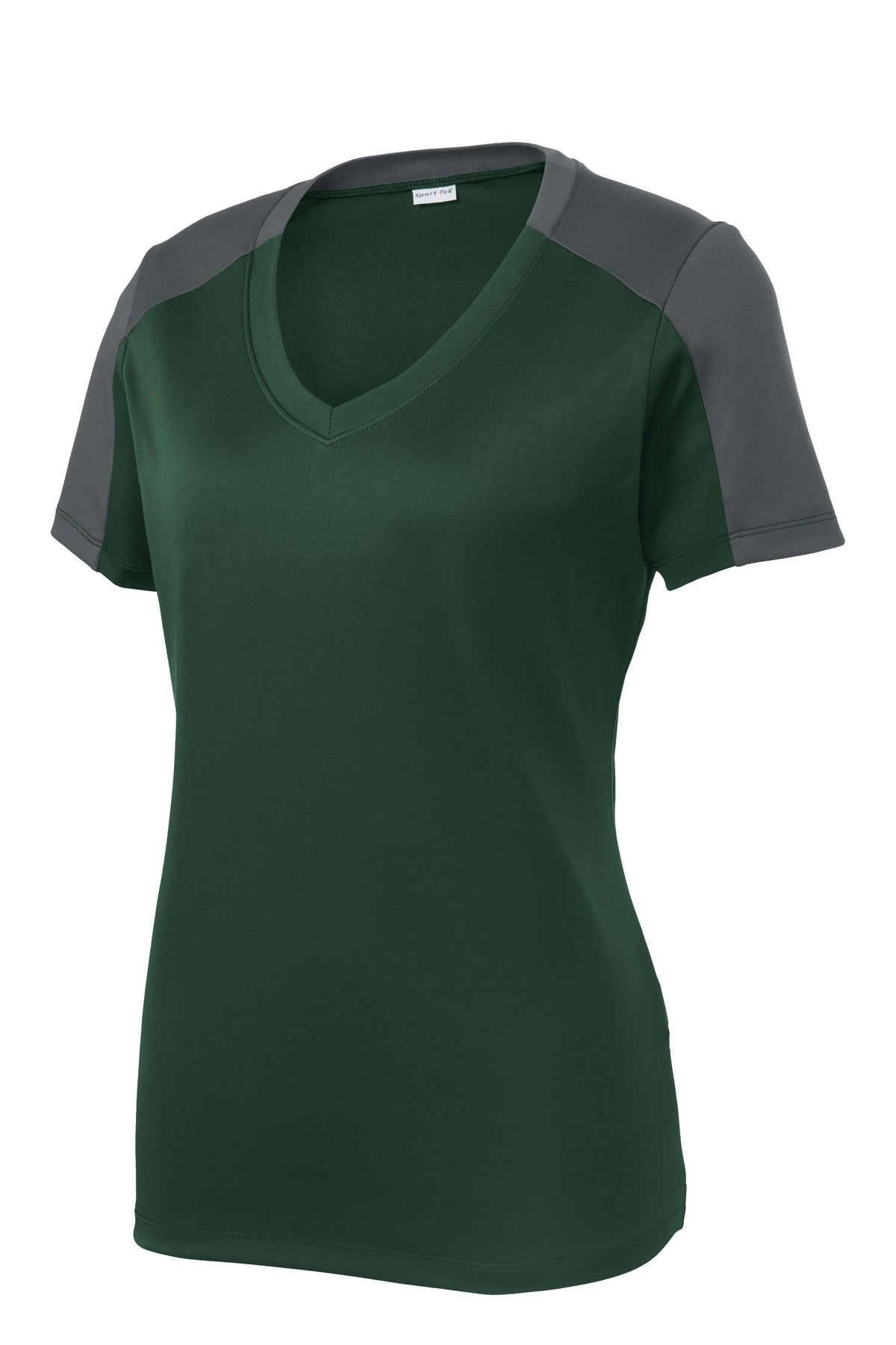 Sport-Tek LST354 Tek Ladies PosiCharge Competitor Sleeve-Blocked V-Neck Tee