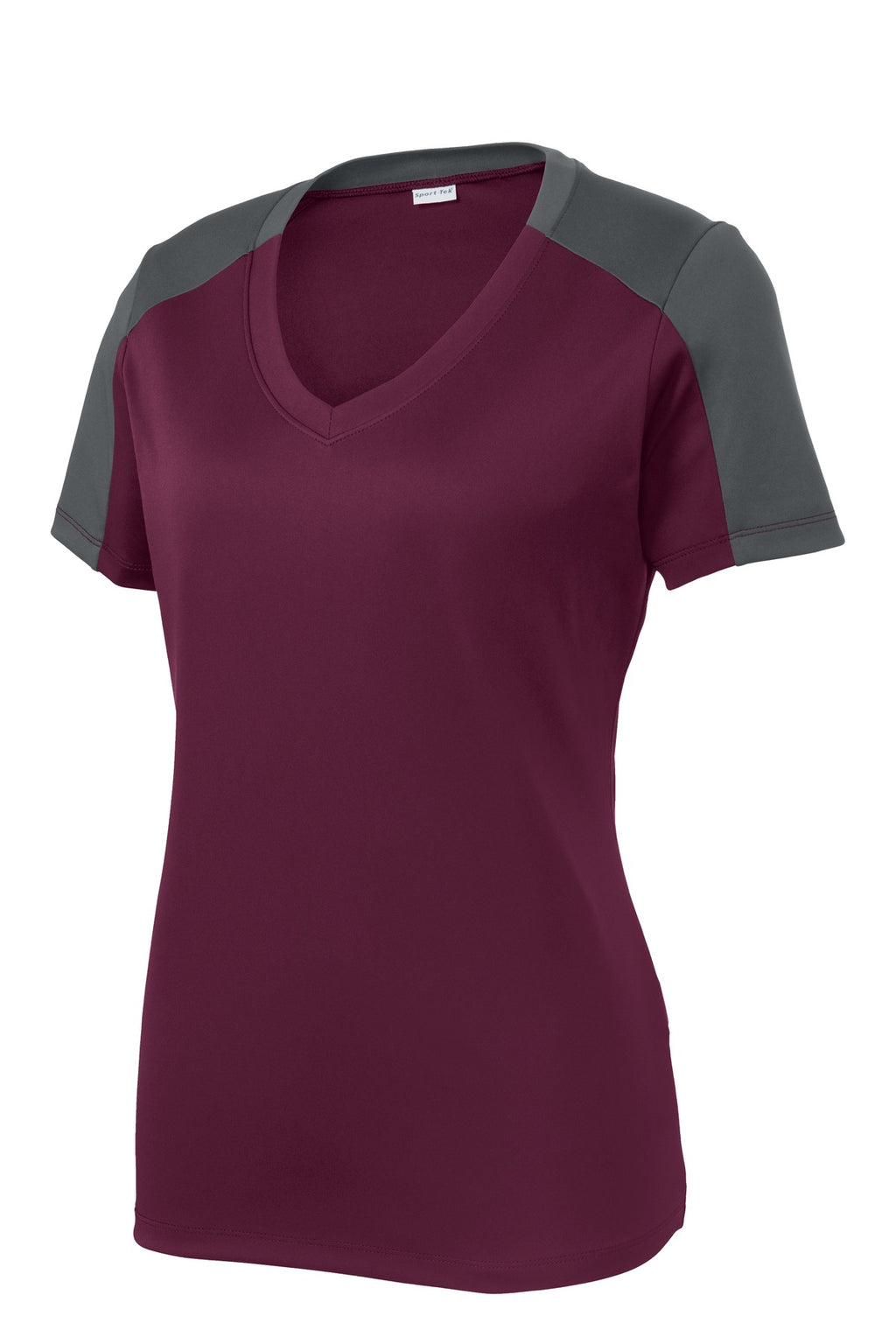 Sport-Tek LST354 Tek Ladies PosiCharge Competitor Sleeve-Blocked V-Neck Tee