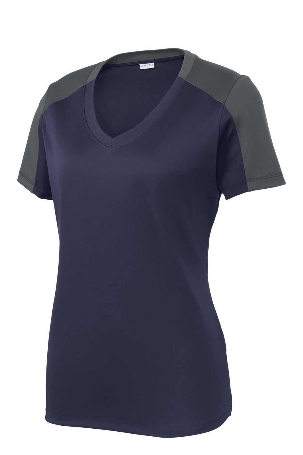 Sport-Tek LST354 Tek Ladies PosiCharge Competitor Sleeve-Blocked V-Neck Tee