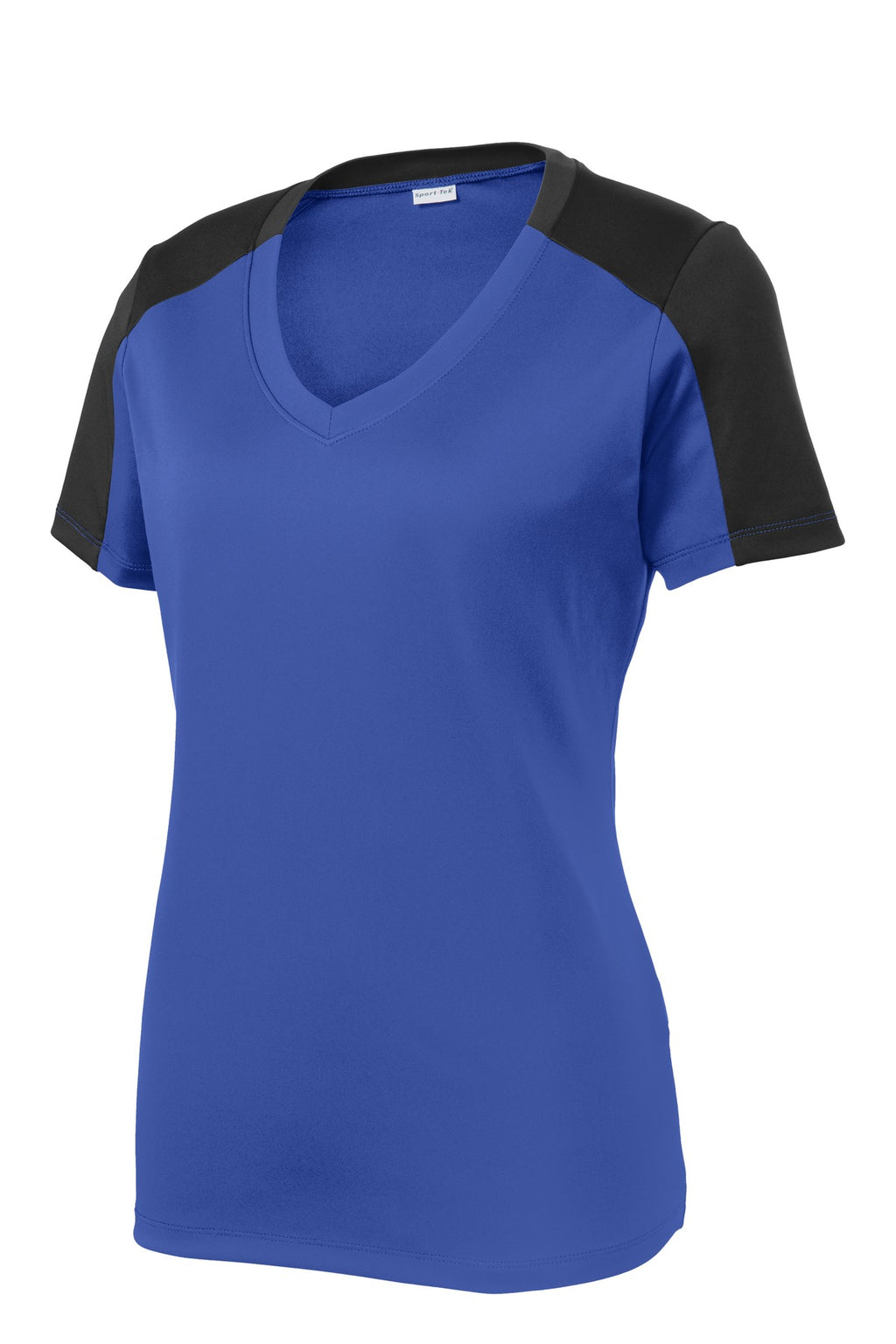 Sport-Tek LST354 Tek Ladies PosiCharge Competitor Sleeve-Blocked V-Neck Tee