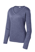 Sport-Tek LST360LS Tek Ladies Long Sleeve Heather Contender V-Neck Tee