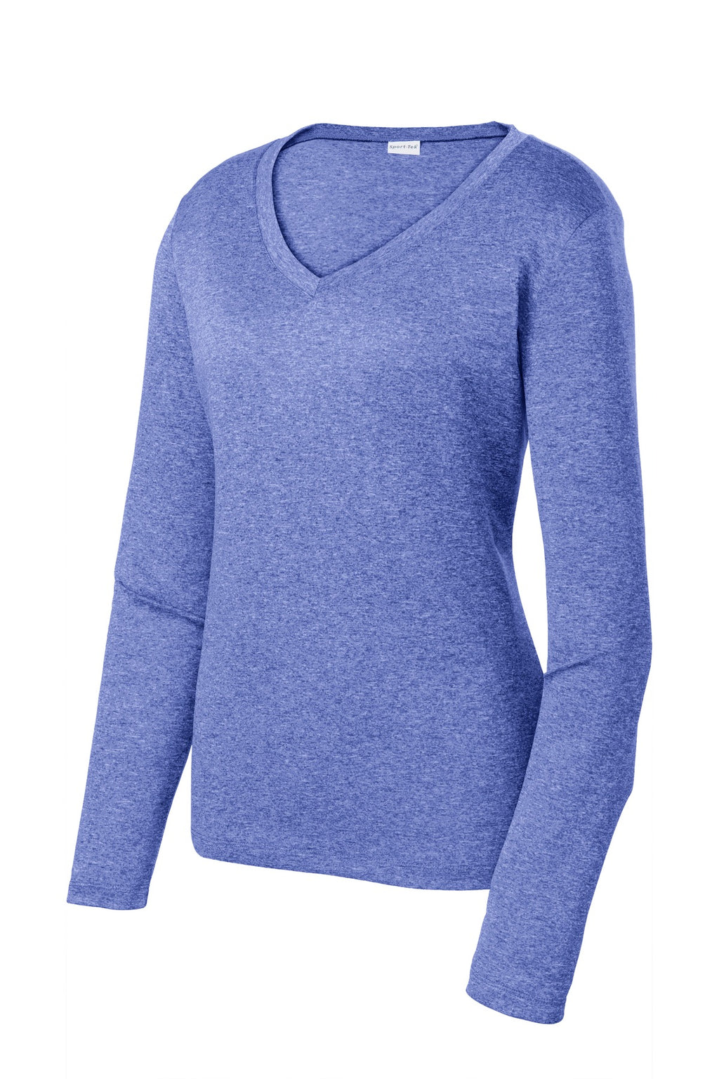 Sport-Tek LST360LS Tek Ladies Long Sleeve Heather Contender V-Neck Tee