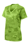 Sport-Tek LST370 Tek Ladies CamoHex V-Neck Tee