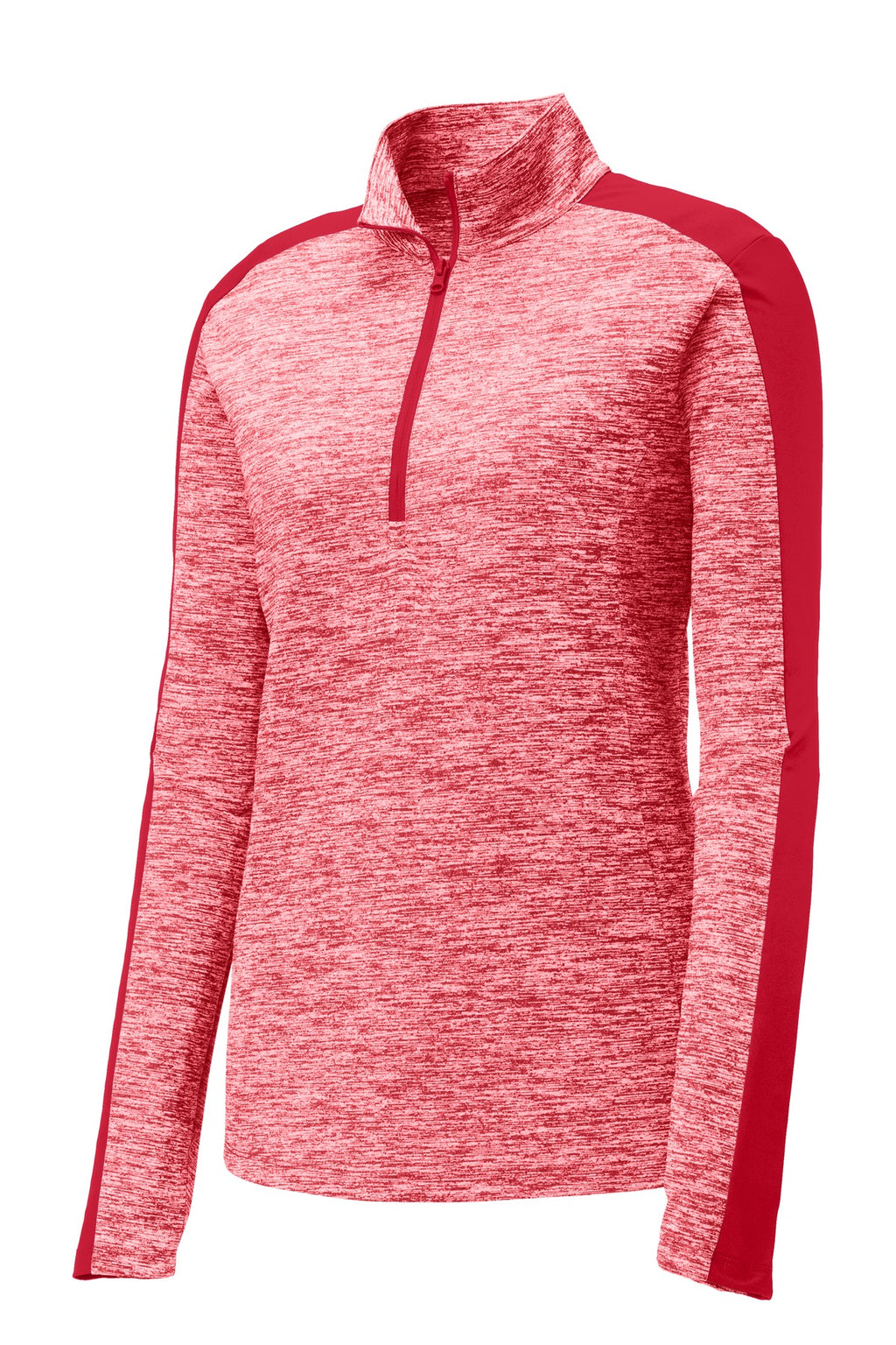 Sport-Tek LST397 Tek Women's PosiCharge Electric Heather Colorblock 1/4-Zip Pullover