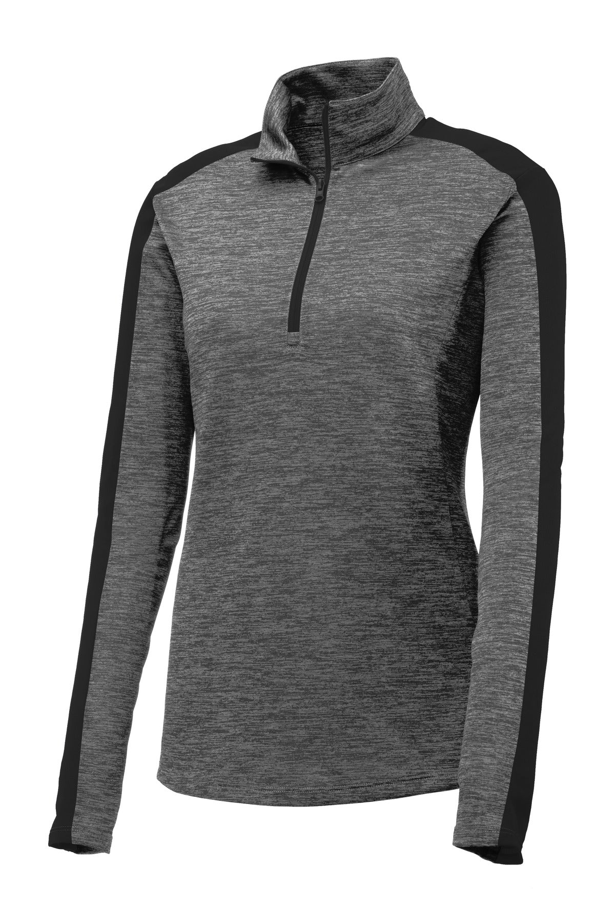 Sport-Tek LST397 Tek Women's PosiCharge Electric Heather Colorblock 1/4-Zip Pullover