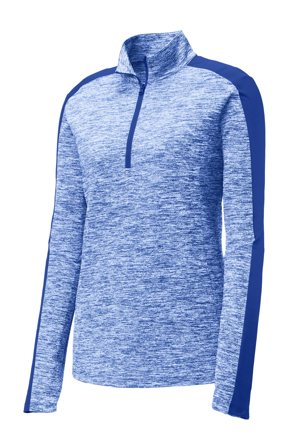 Sport-Tek LST397 Tek Women's PosiCharge Electric Heather Colorblock 1/4-Zip Pullover