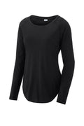 Sport-Tek LST400LS Tek  Women's PosiCharge  Long Sleeve Tri-Blend Wicking Scoop Neck Raglan Tee