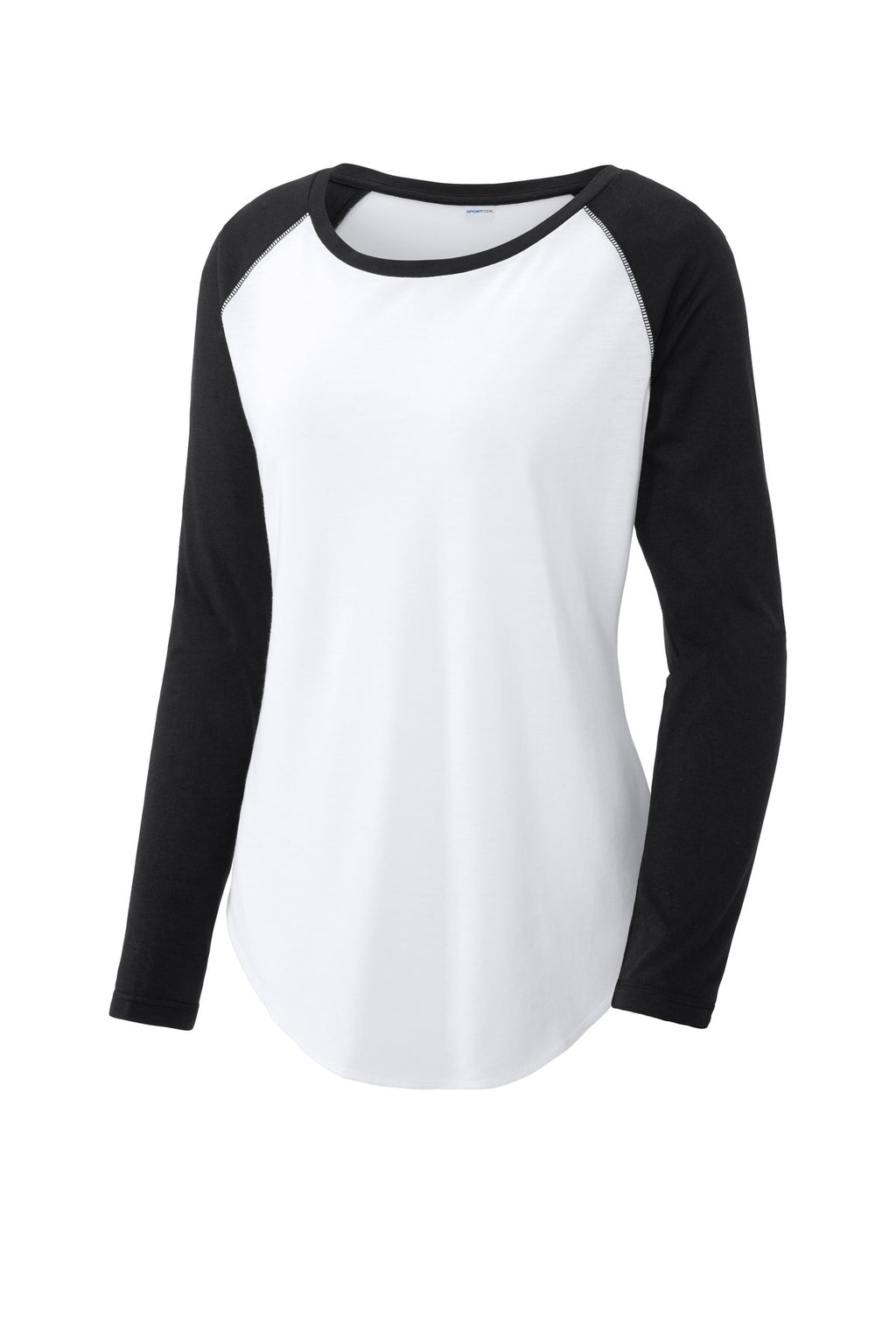 Sport-Tek LST400LS Tek  Women's PosiCharge  Long Sleeve Tri-Blend Wicking Scoop Neck Raglan Tee