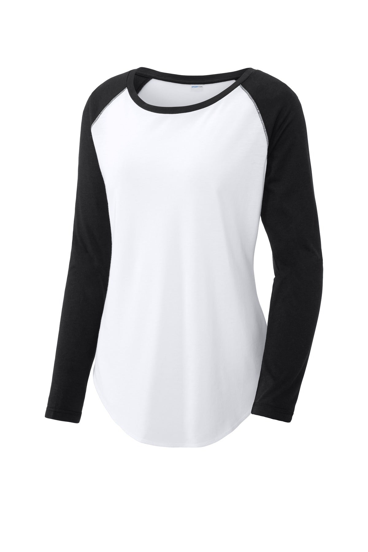 Sport-Tek LST400LS Tek  Women's PosiCharge  Long Sleeve Tri-Blend Wicking Scoop Neck Raglan Tee