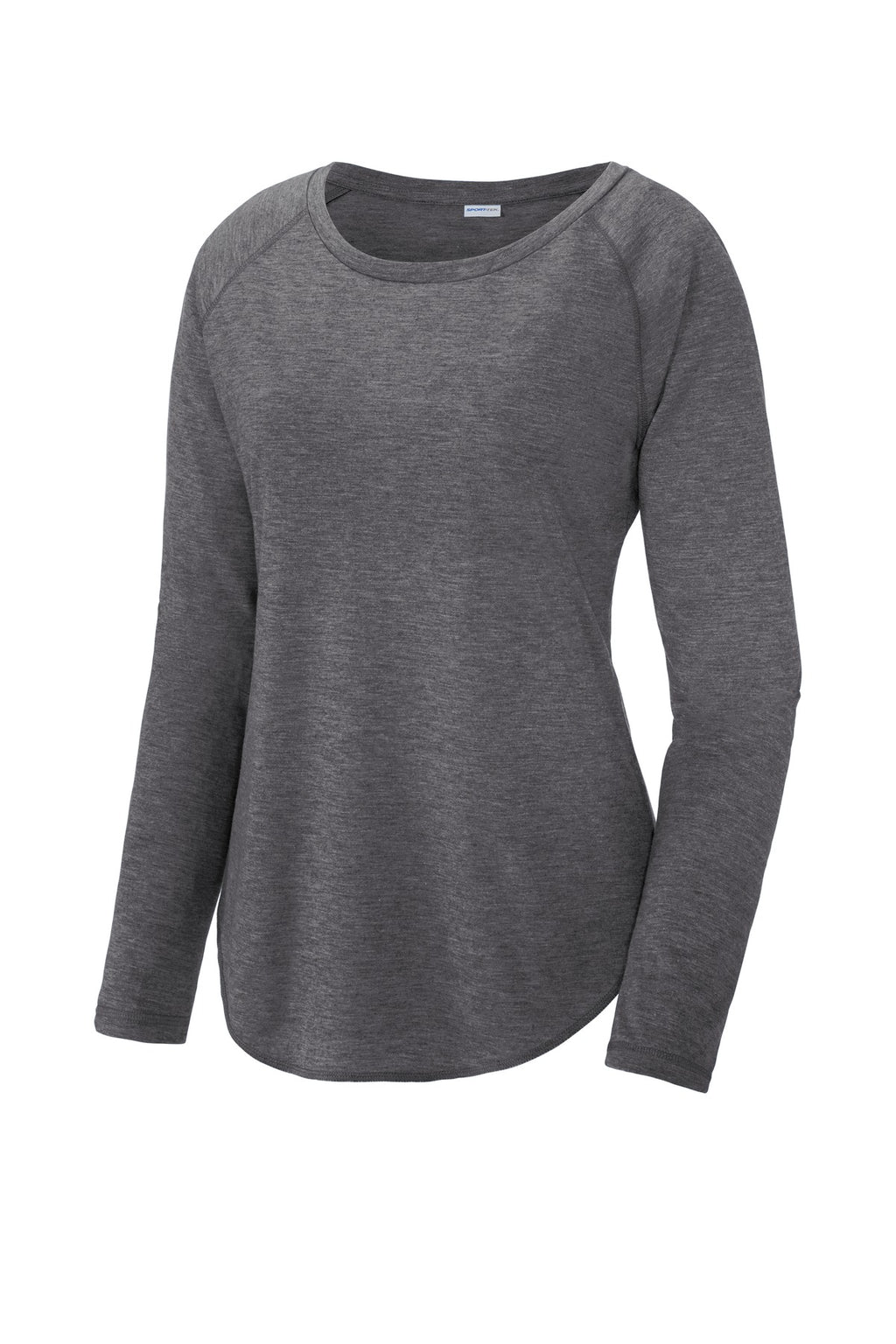 Sport-Tek LST400LS Tek  Women's PosiCharge  Long Sleeve Tri-Blend Wicking Scoop Neck Raglan Tee