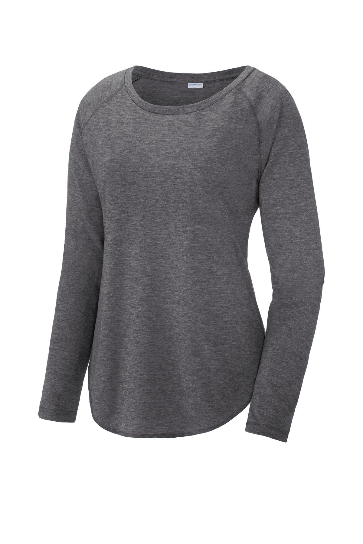 Sport-Tek LST400LS Tek  Women's PosiCharge  Long Sleeve Tri-Blend Wicking Scoop Neck Raglan Tee